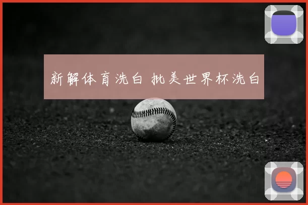 新解体育洗白 批美世界杯洗白